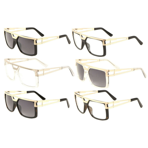 Gazelle Phenom Oversized Flat Top Square Hip Hop Luxury Aviator Sunglasses