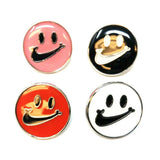 Metal & Enamel Nike Swoosh Check Mark Smiley Face Emoji Logo Lapel Pin Button