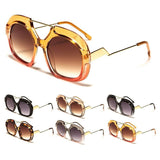 Fancy Thick Bold Trendy Oversized Elegant Round Circle Lens Sunglasses