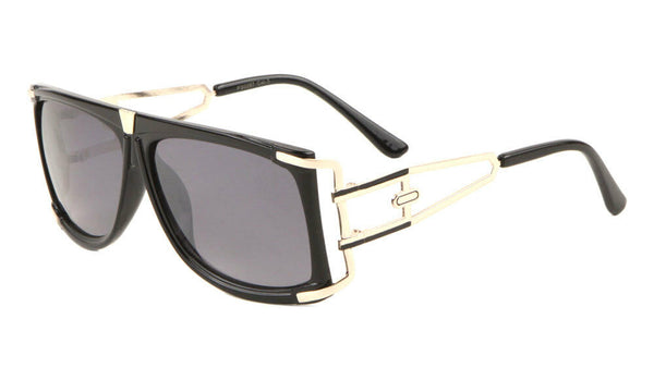Gazelle Superfly Oversized Flat Top Square Hip Hop Luxury Aviator Sunglasses