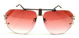 Syndicate Oversized Rimless Square Luxury Aviator Sunglasses