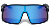 Oversized Futuristic Shield Wrap Around Sport Sunglasses