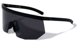 XL Oversized Semi Rimless Shield Wrap Face Sport Sunglasses