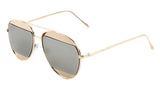 Luxe Fashion Split Half Lens Aviator Sunglasses