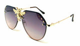 3D Killer Bee Luxury Hip Hop Aviator Sunglasses Floating Lenses