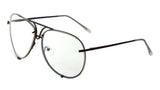 XL Oversized Retro Turbo Floating Lenses Luxury Aviator Sunglasses w/ Clear Lenses
