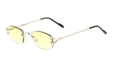 Savant Slim Rimless Geometric Oval Aviator Sunglasses