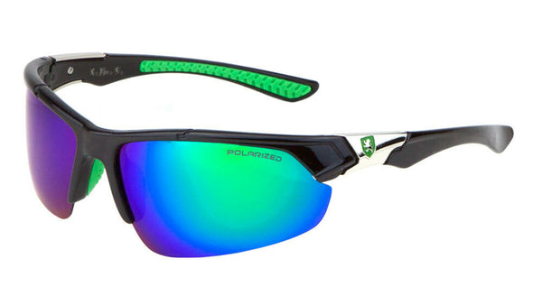 Khan Polarized Semi Rimless Sport Wrap Around Sunglasses –