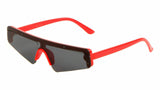 Slim Skinny Semi Rimless Shield One Piece Mono Lens Futuristic Wrap Sunglasses