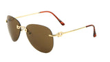 Bronson Rimless Luxury Pilot Aviator Sunglasses