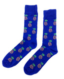 Fine Fit Casual Novelty Pineapple Summer Fruit Tropical Pattern Knit Crew Socks