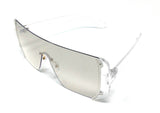 Malibu Rimless Oversized Mono Shield Futuristic One Piece Lens Sunglasses
