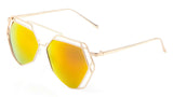 Geometric Lattice Wire Metal Frame Futuristic Aviator Luxury Sunglasses