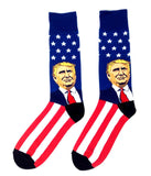 Fine Fit USA United States American Flag Patriotic Pattern Knit Crew Socks