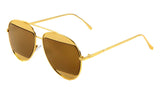 Luxe Fashion Split Half Lens Aviator Sunglasses