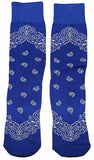 Leaf Republic Paisley Bandana Pattern Knit Crew Socks