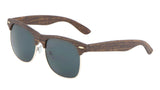 Classic Faux Bamboo Wood Print Square Retro Sunglasses