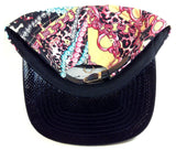 E-Flag Multicolor Faux Black Stingray Leather 5 Panel Strapback Hat