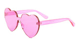 Thick Bold Oversized Lolita Heart Shaped Rimless Mono One Piece Shield Lens Sunglasses