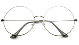 Oversized Round Luxury John Lennon Hippie Sunglasses w/ Clear Lenses