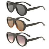 Go Go Womens Retro Thick Bold Plastic Frame Flat Top Luxury Sunglasses