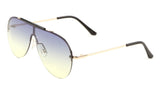 Shield Outdoorsman Floating Flat Lens Aviator Sunglasses w/Brow Bar