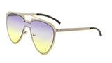 Cleopatra XL Womens Oversized Shield Aviator One Piece Lens Sunglasses