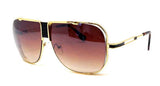 Gazelle Turbo Square Oversized Hip Hop Aviator Luxury Sunglasses