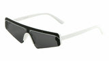 Slim Skinny Semi Rimless Shield One Piece Mono Lens Futuristic Wrap Sunglasses