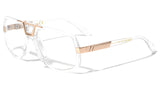 Gazelle Deejay Square Hip Hop Luxury Sunglasses w/ Clear Lenses