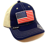 Dodge Ram USA American Flag Blue & Beige Curved Bill Adjustable Hat