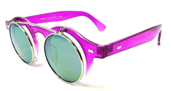 Novelty High Fashion Double Flip Up Perfect Circle Round Sunglasses – UV400