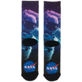 Nasa Spaceman Astronaut Outer Space Premium Sublimated All Over Print Men's Crew Socks