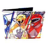 Mighty Morphin Power Rangers Sublimated Graphic Print PU Faux Leather Men's Bifold Wallet