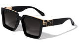 Royale Oversized Thick Bold Square Classic Retro Luxury Sunglasses