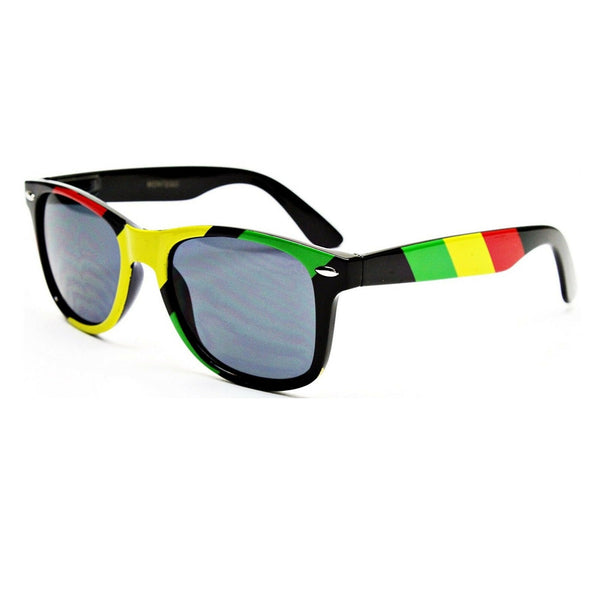 Rasta Stripes Square Sunglasses Jamaican Colors
