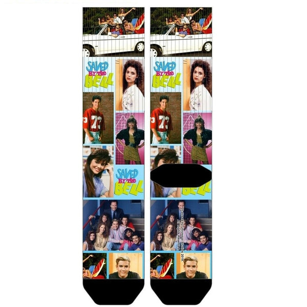 Saved By The Bell Scene Panels Premium Sublimated All Over Print Men's Crew Socks
