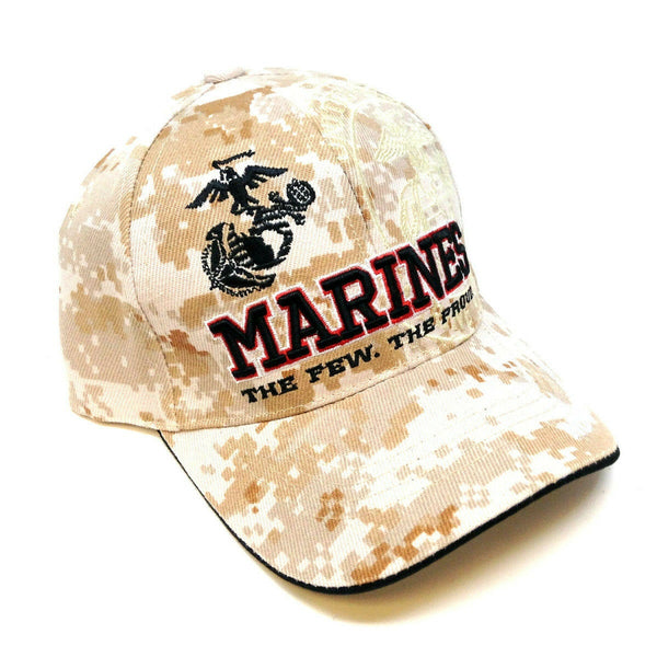United States Marine Corps Digital Desert Camo Text Logo Adjustable Hat