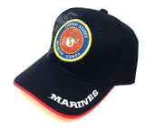 United States Marine Corps Black 3D Seal Logo Adjustable Hat