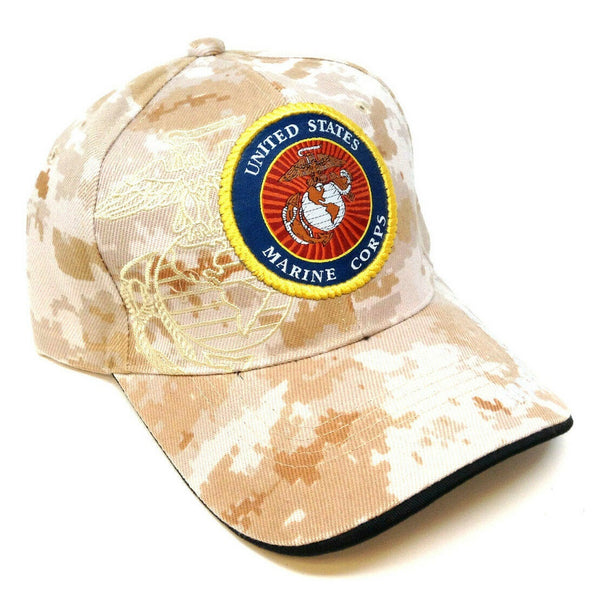 United States Marine Corps Digital Desert Camo Seal Logo Adjustable Hat