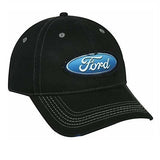 Ford Logo Frayed Patch Black Distressed Adjustable Hat