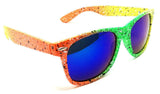 Cowabunga Neon Splatter Classic Square Retro Sunglasses