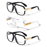 Gazelle Swag Square Oversized Hip Hop Luxury Sunglasses w/ Clear Lenses