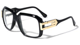 Cosa Nostra Gazelle Square Oversized Hip Hop Aviator Sunglasses w/ Clear Lenses