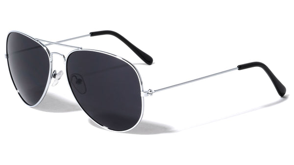 Domingo | Retro Pilot Style Sunglasses for Men & Women | Flexible Bendable Memory Metal Frame w/ Polarized Lenses Black