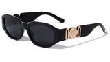Slim Oval Gold Tiger Medallion Luxury Biggie Sunglasses