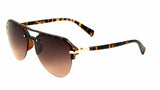 Luxury Half Rim Retro Pilot Aviator Sunglasses