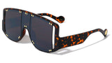 Thick Bold Oversized Square Shield Aviator Luxury Sunglasses