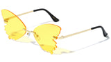 Rimless Butterfly Wings Shaped Lenses Retro Luxury Sunglasses