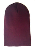 Solid Plain Blank Long Uncuffed Winter Knit Beanie Hat